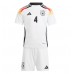 Camisa de Futebol Alemanha Jonathan Tah #4 Equipamento Principal Infantil Europeu 2024 Manga Curta (+ Calças curtas)